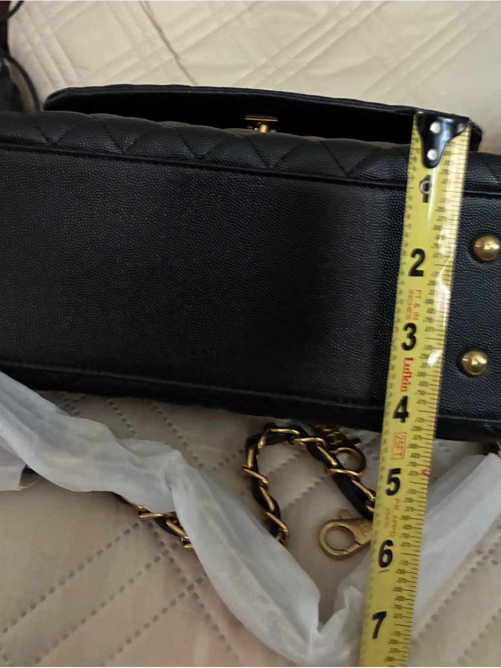 Black Quilted Top-Handle Red lining inside Sophisticated -Everyday use